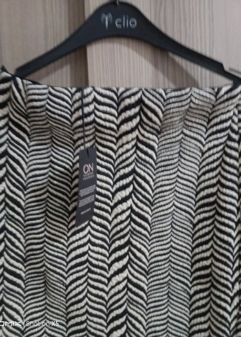 Zebra Desenli Gri Midi Mini Etek - Görsel 2