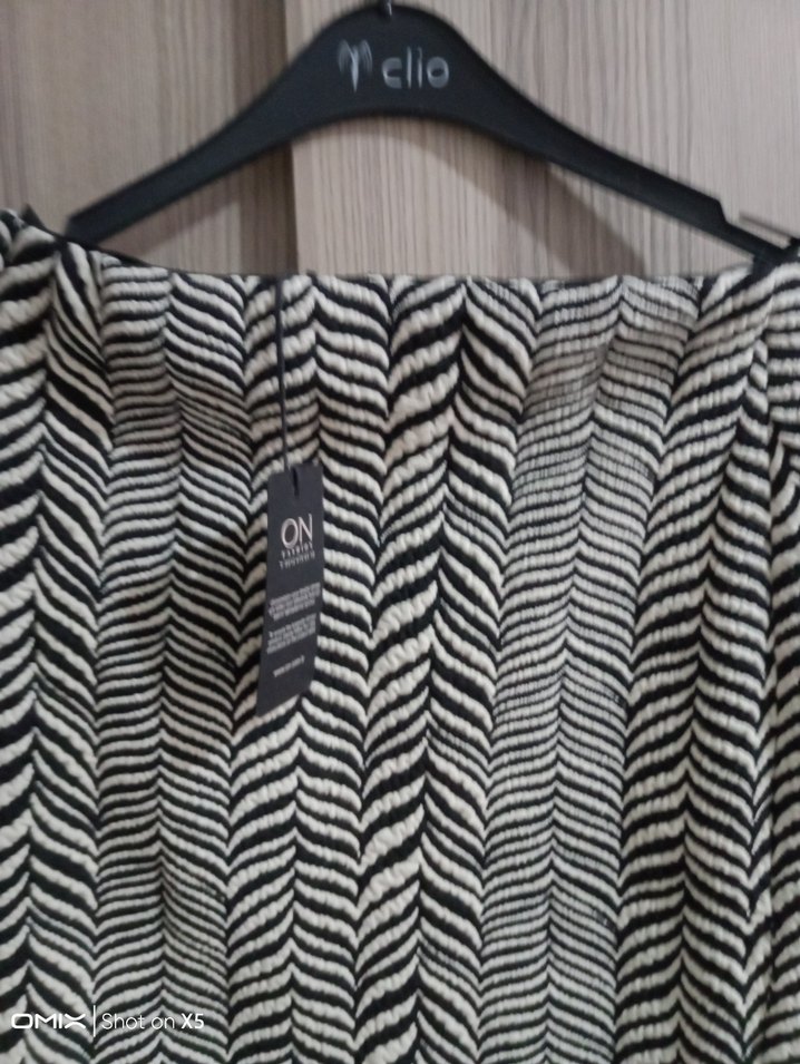 Zebra Desenli Gri Midi Mini Etek - Görsel 2