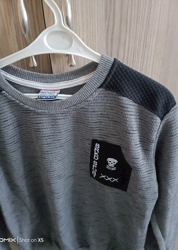 Erkek Gri Uzun Kollu Triko Sweatshirt - Görsel 4