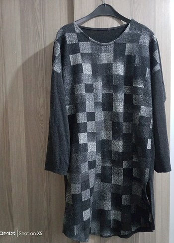 Gri Uzun Kollu  Kadın Tunik - Görsel 3