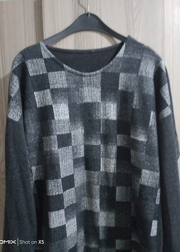 Gri Uzun Kollu  Kadın Tunik - Görsel 2