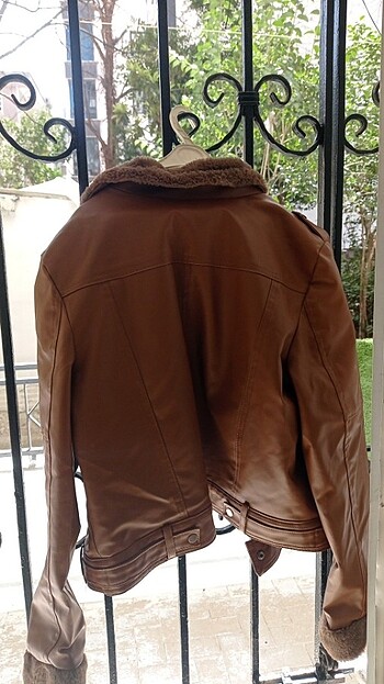 m Beden kahverengi Renk Deri görünümlü ceket