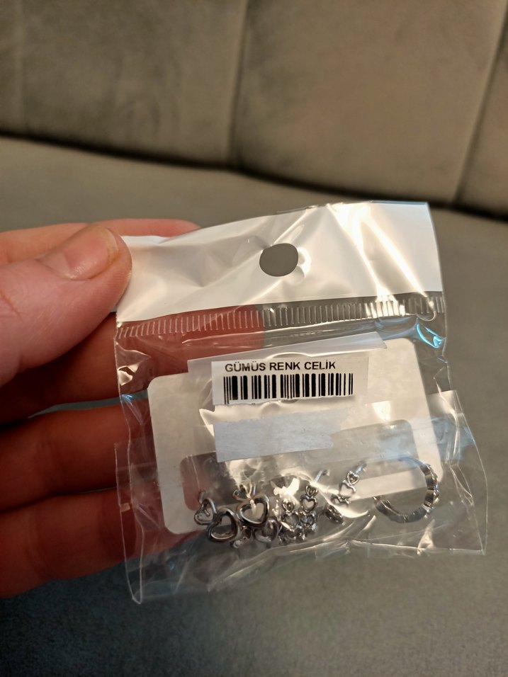 Üçlü Kalp Çelik Küpe Seti - Görsel 4