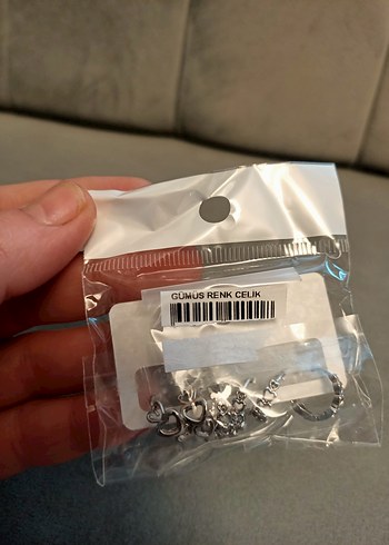 Üçlü Kalp Çelik Küpe seti - Görsel 4