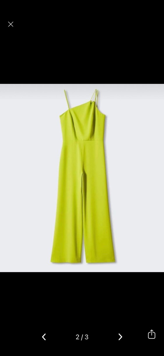 MANGO ASİMETRİK UZUN YEŞİL TULUM - Görsel 2