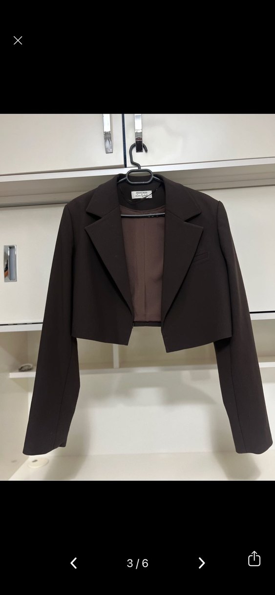 LoveMyBody Vatkalı Crop Blazer Ceket - Görsel 3