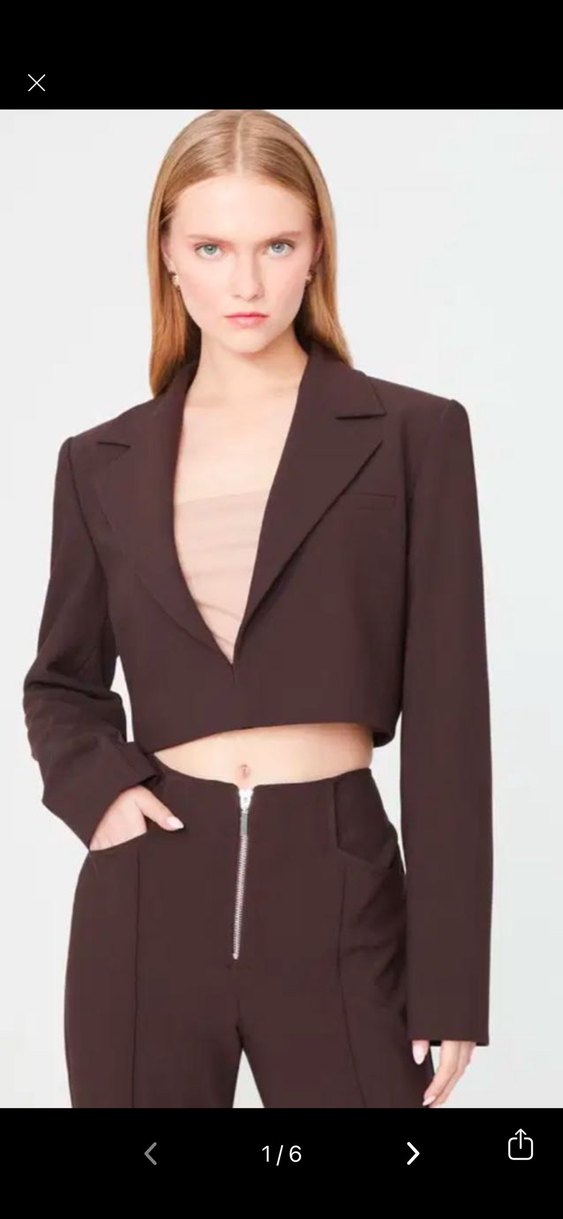 LoveMyBody Vatkalı Crop Blazer Ceket - Görsel 2