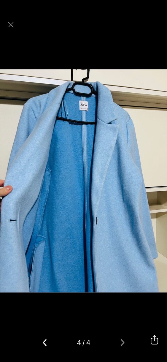 ZARA MAVİ KABAN - Görsel 4