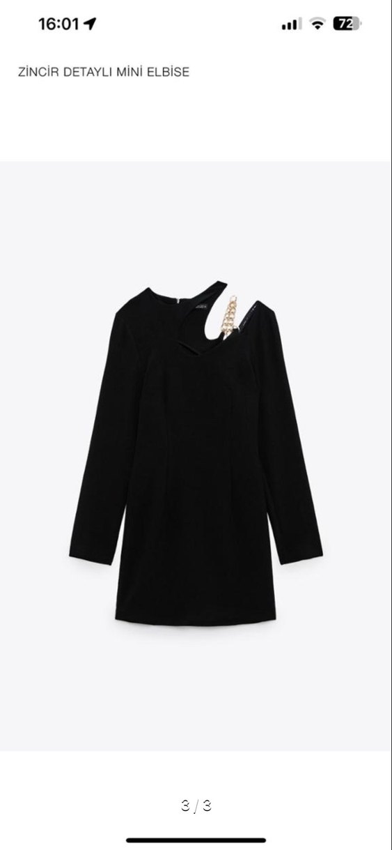 ZARA ZİNCİR DETAYLI MİNİ ELBİSE - Görsel 3