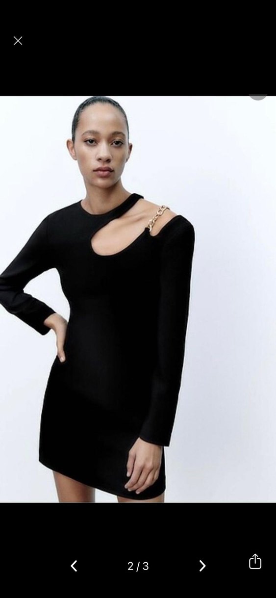 ZARA ZİNCİR DETAYLI MİNİ ELBİSE - Görsel 2