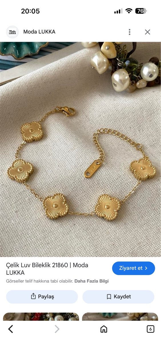 5li yonca van cleef çelik Bileklik - Görsel 2