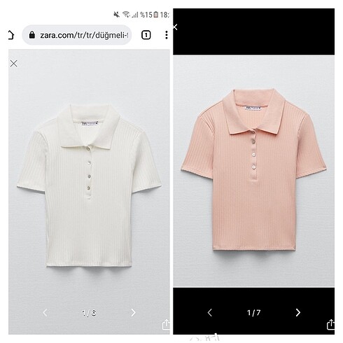 Zara fitilli polo yaka top