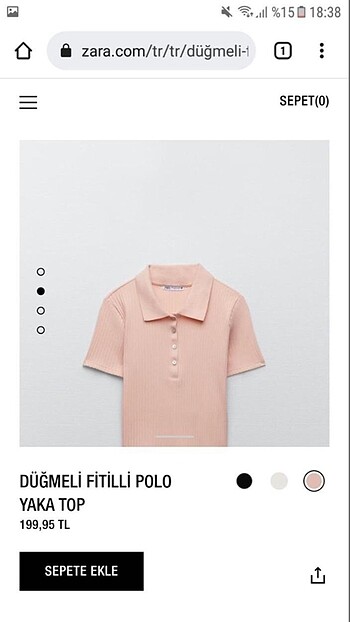 Zara fitilli polo yaka top