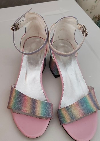 Kaptan Junior Pembe Topuklu Abiye Ayakkabı cocuk - Görsel 3