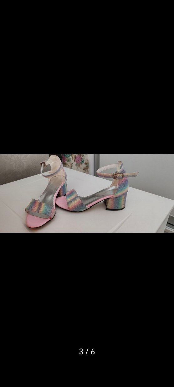 Kaptan Junior Pembe Topuklu Abiye Ayakkabı cocuk - Görsel 4