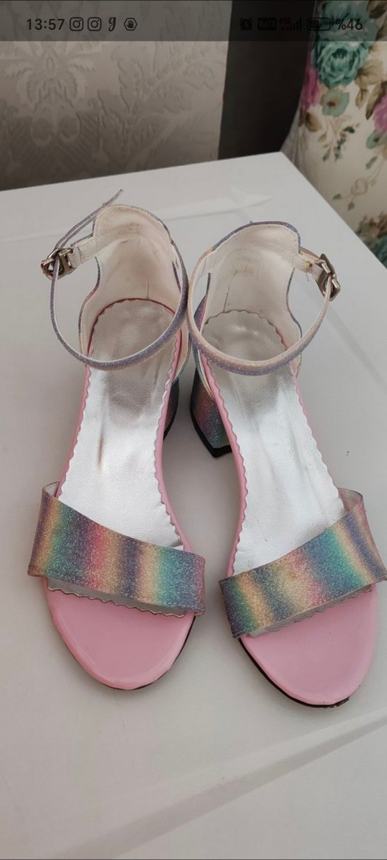 Kaptan Junior Pembe Topuklu Abiye Ayakkabı cocuk - Görsel 3