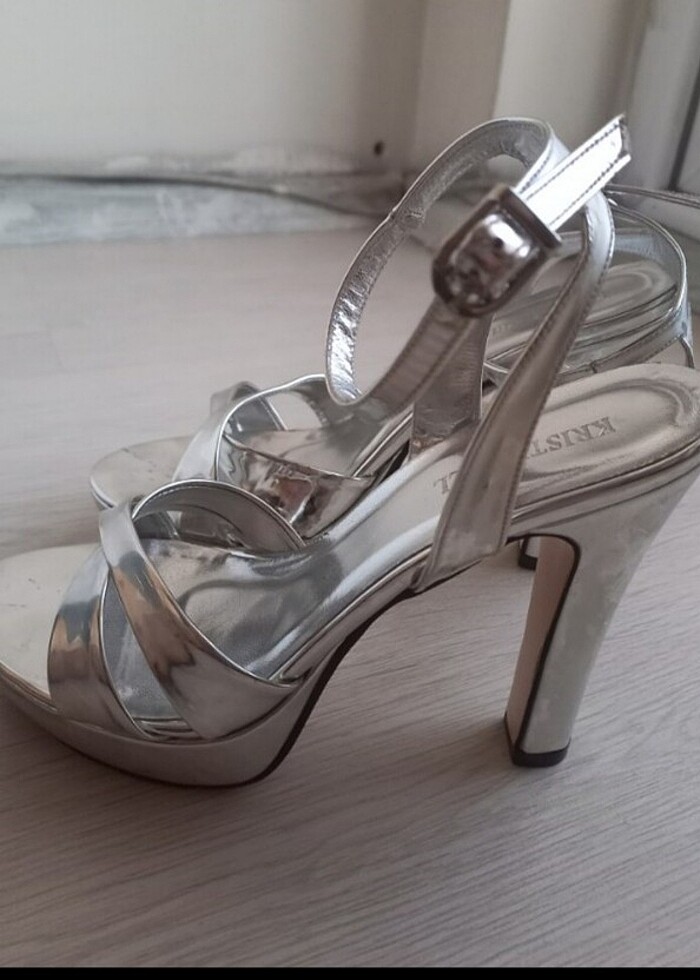 Topuklu ayakkabı gümüş  - Görsel 2