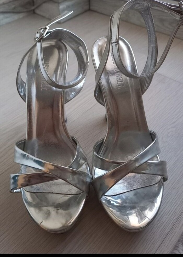 Topuklu ayakkabı gümüş  - Görsel 4