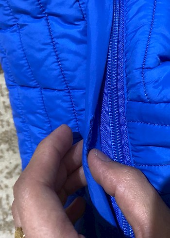 Çocuk Mavi Fermuarlı Kışlık Mont - Görsel 4