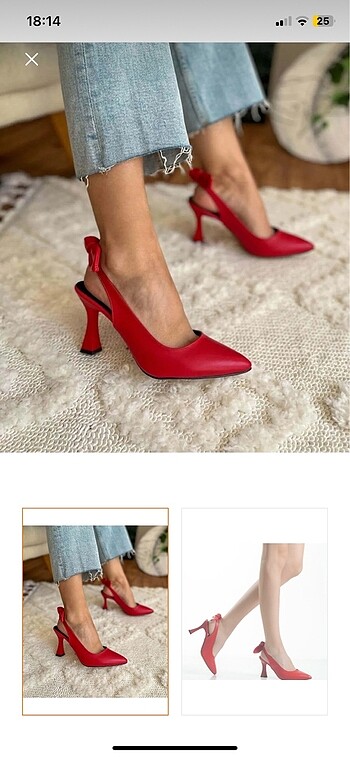 Kırmızı kadeh topuk topuklu ayakkabı