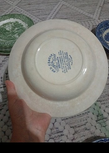 Beyaz Parlak Eski Kale Desenli Tabak - Görsel 6