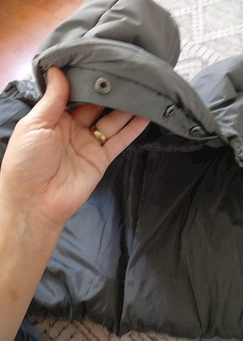 Zara Gri Kadın Midi Kışlık Düğmeli Mont