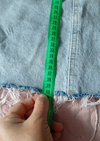 34 Beden Mavi Rahat Kesim Midi Kot Etek