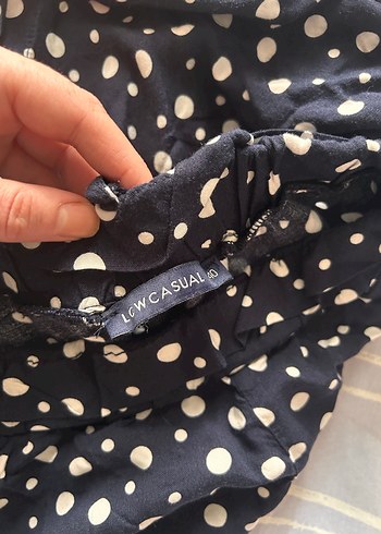 LC Waikiki Puantiye Desenli lacivert Mini Şort