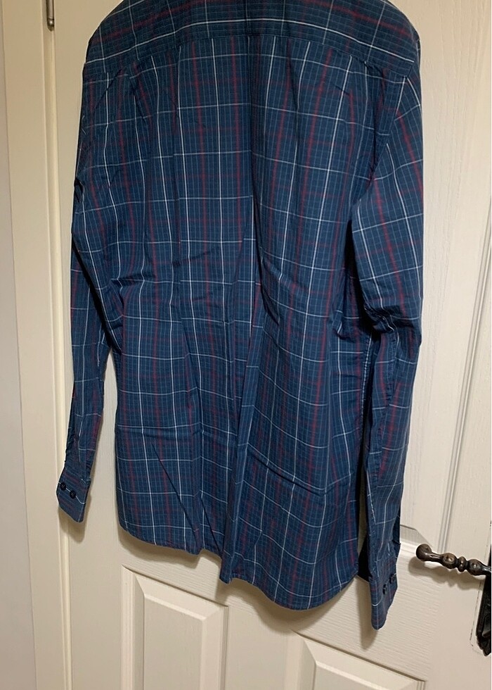 LCW ÇİZGİLİ LACİVERT ERKEK GÖMLEK  S - Görsel 2