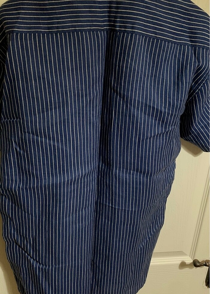 ZİNCİR MARKA  GÖMLEK ÇİZGİLİ LACİVERT HAKİM YAKA - Görsel 3