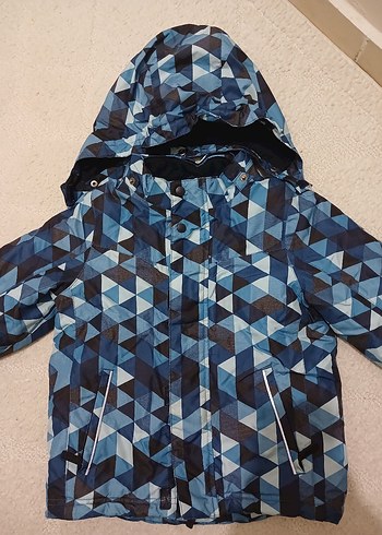 Erkek Çocuk Lacivert Geometrik Kapüşonlu Ceket