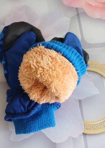 Erkek Çocuk Mavi Köpekbalığı Desenli Eldiven - Görsel 3