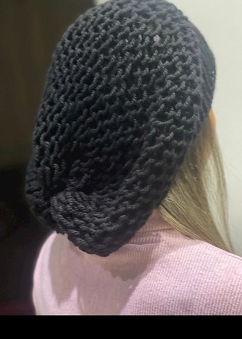 Siyah Örgü Salaş Bere - Görsel 3