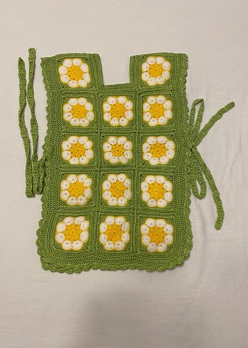 Yeşil Nakışlı Bohem Kız Triko Yelek - Görsel 2