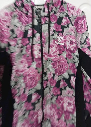 Çiçek Desenli Kapüşonlu Fermuarlı Kadın Ceket - Görsel 4