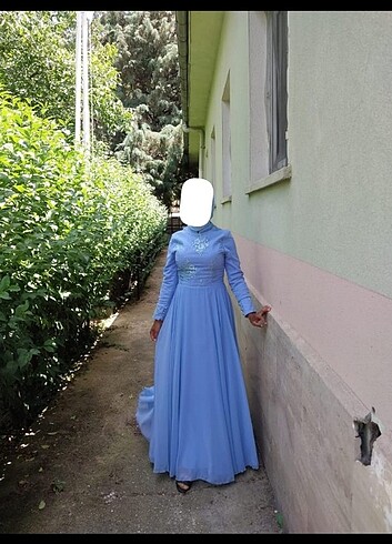 Zara Mavi Tesettür Abiye