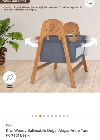 Sallanir ahsap bebek besik - Görsel 8