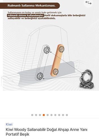 Sallanir ahsap bebek besik - Görsel 12