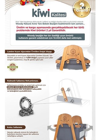 Sallanir ahsap bebek besik - Görsel 10