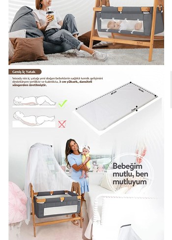 Sallanir ahsap bebek besik - Görsel 9