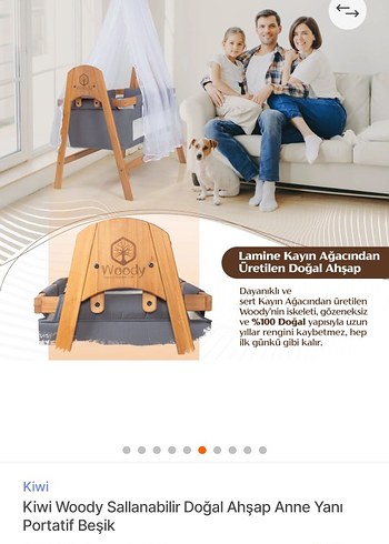 Sallanir ahsap bebek besik - Görsel 13