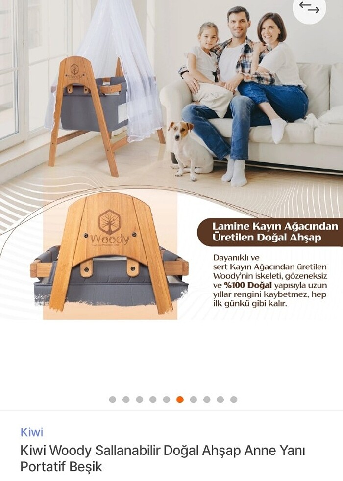 Sallanir ahsap bebek besik - Görsel 3
