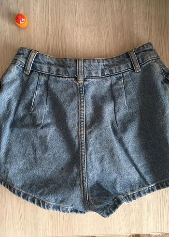 36 Beden mavi Renk Düğmeli Mavi Kadın Mini Kot Şort