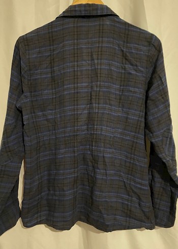 Kadın Lacivert Kareli Denim Gömlek - Görsel 6