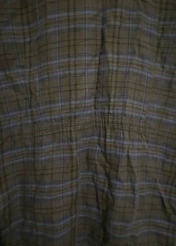 Kadın Lacivert Kareli Denim Gömlek - Görsel 5