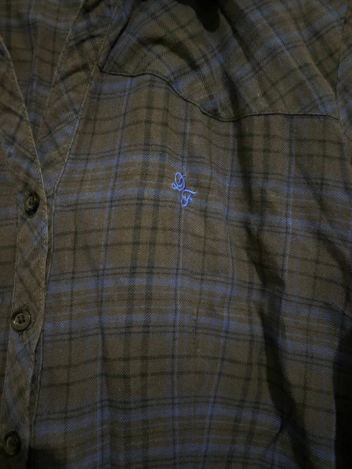 Kadın Lacivert Kareli Denim Gömlek - Görsel 4