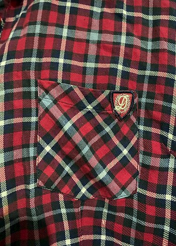Bordo Kırmızı Ekose Pamuk Gömlek - Görsel 4