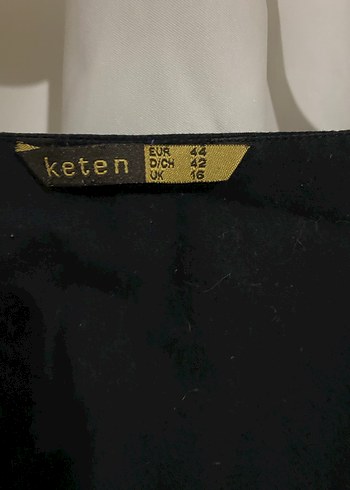 Siyah Midi Keten Elbise - Görsel 3