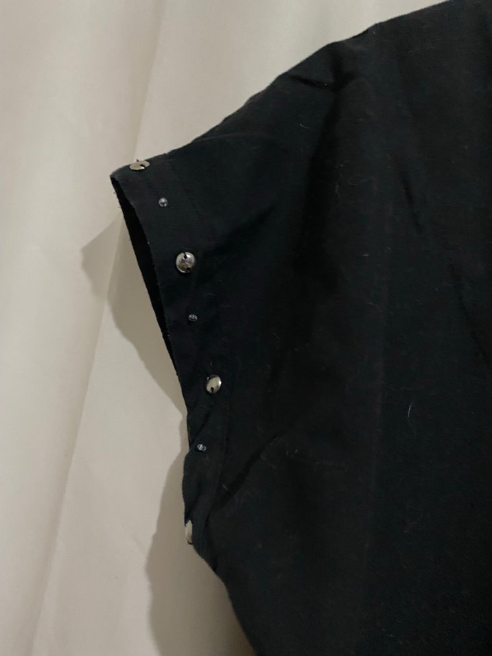 Siyah Midi Keten Elbise - Görsel 4