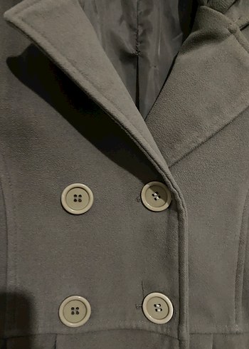 Düğmeli Haki Kadın Kaban - Görsel 2